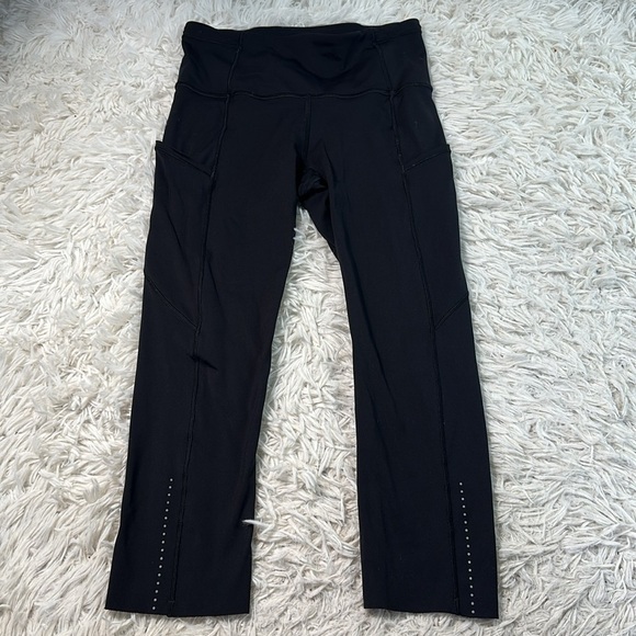 Lululemon Fast & Free Crop II *Nulux 19" Black - Picture 1 of 7